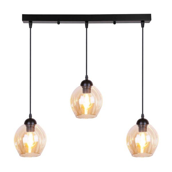 Lampada a sospensione nera con paralume in vetro 14x70 cm Aspa - Candellux Lighting-image-4