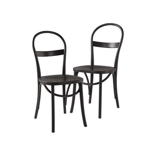 Sedie da pranzo in set nere in faggio massiccio 2 pz Rippats – Jotex