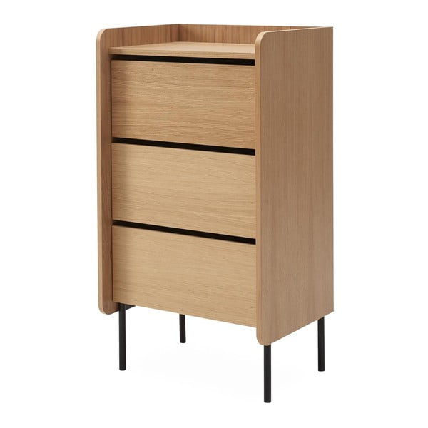 Cassettiera alta colore naturale in rovere 60x108,5 cm Wrap - Bonami Selection-image-2