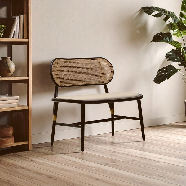 Panchina di colore naturale in imbottito Cebu – Premier Housewares-image-1