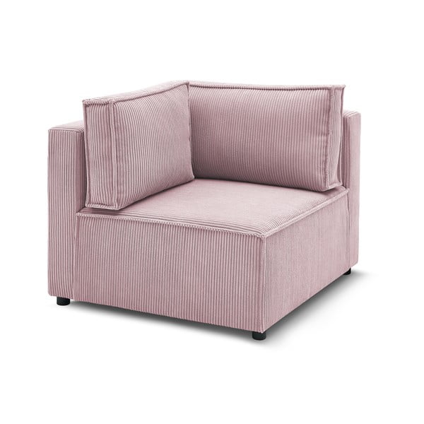 Modulo divano in velluto a coste variabile rosa chiaro Nihad modular - Bobochic Paris