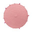 Tappeto rotondo rosa ø 90 cm Pompomparty - douceur d'intérieur