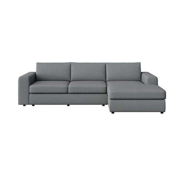 Divano angolare grigio (con penisola a destra e chaise lounge) Baga – Rodier