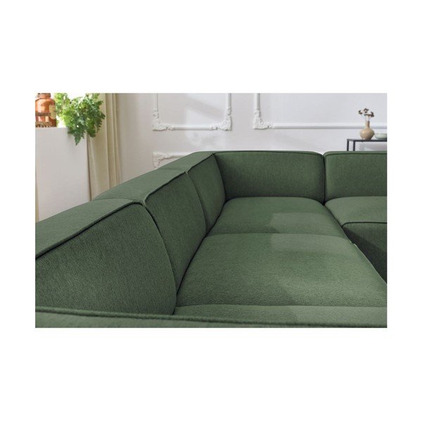 Divano angolare componibile verde (penisola a destra/a U) Megeve – Bobochic Paris-image-3