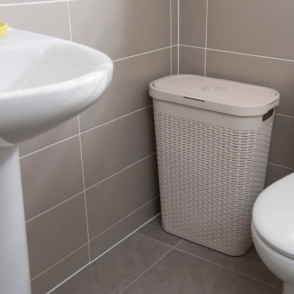 Cesto per biancheria Calico beige, 40 l - Addis-image-1