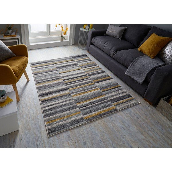 Tappeto grigio e giallo Urban Lines, 200 x 275 cm - Flair Rugs-image-4