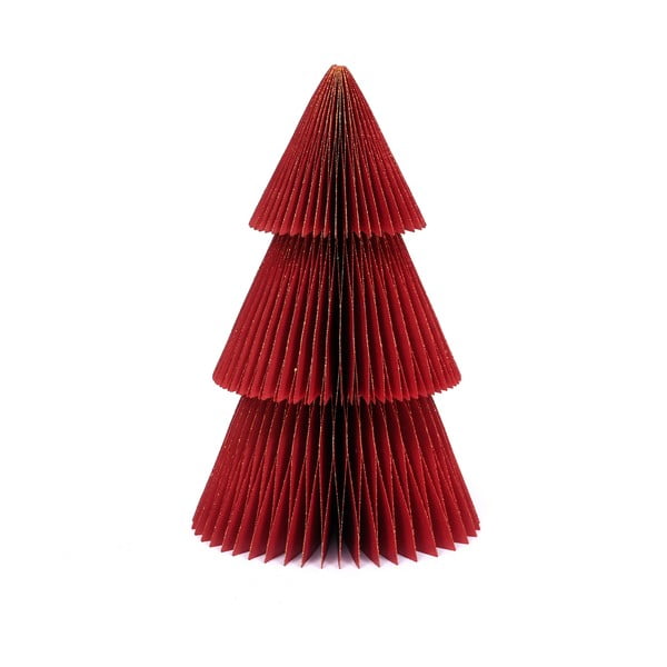 Ornamento per albero di Natale in carta rossa scintillante, altezza 22,5 cm - Only Natural