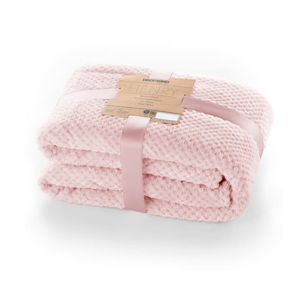 Coperta in microfibra rosa cipria, 220 x 240 cm Henry - DecoKing-image-3