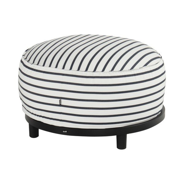 Sgabello da giardino bianco e blu in tessuto sunbrella Emma - Hartman-image-1