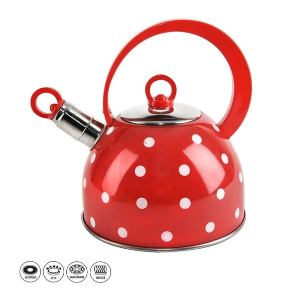 Teiera in acciaio inox con fischietto incernierato Karin, 1,8 l - Orion-image-1