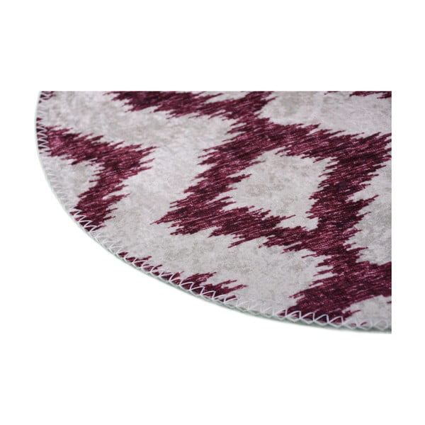 Tappeto rotondo lavabile bordeaux/bianco ø 100 cm - Vitaus-image-2