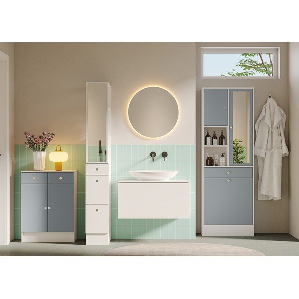 Mobile bagno grigio e bianco 63x181 cm Combi - TemaHome-image-1