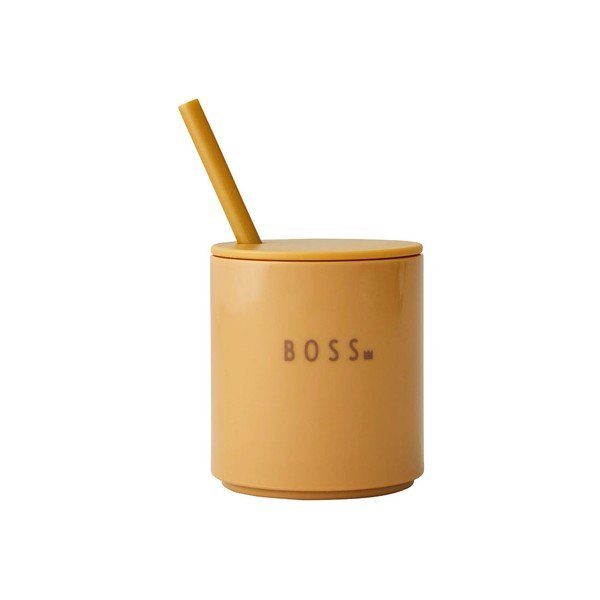 Tazza Boss per bambini giallo senape Mini - Design Letters-image-3