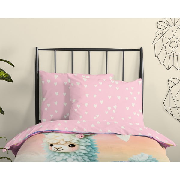 Set copripiumino e federa da bambini rosa in cotone per letto singolo 140x200 cm Chico – Good Morning-image-2