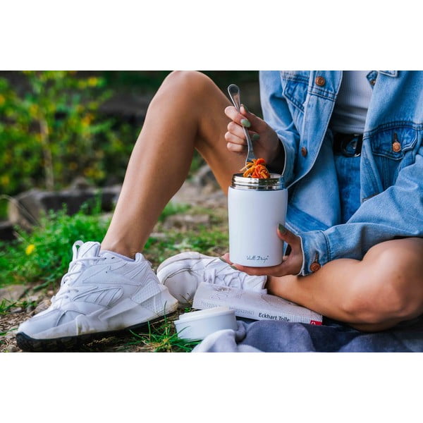 Termos da viaggio bianco per il pranzo Fuori, 500 ml - Vialli Design-image-4