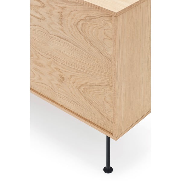 Cassettiera grigio antracite con impiallacciatura in rovere , larghezza 180 cm Yoko - Teulat-image-1