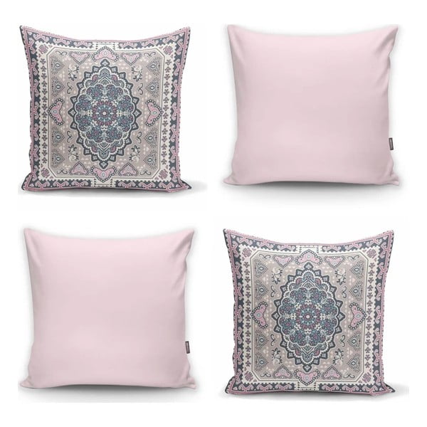 Set di 4 federe decorative Rosa Etnica, 45 x 45 cm - Minimalist Cushion Covers