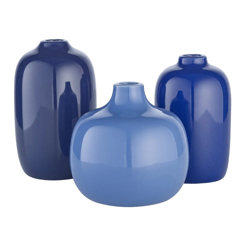 Set di vasi blu in ceramica 3 pz (altezza totale 9 cm) Ceola – Blomus | Vasi
