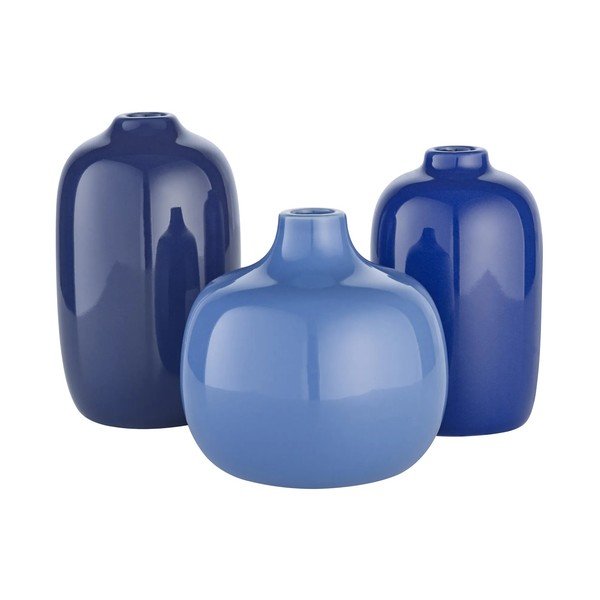 Set di vasi blu in ceramica 3 pz (altezza totale 9 cm) Ceola – Blomus