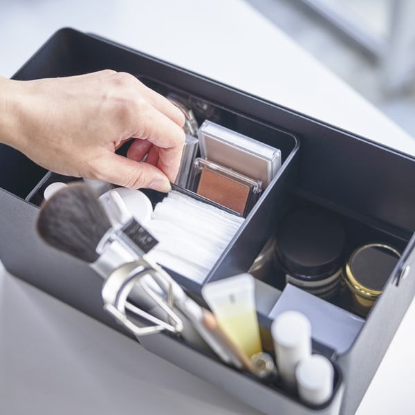 Organizer da bagno in metallo nero per cosmetici - YAMAZAKI-image-3