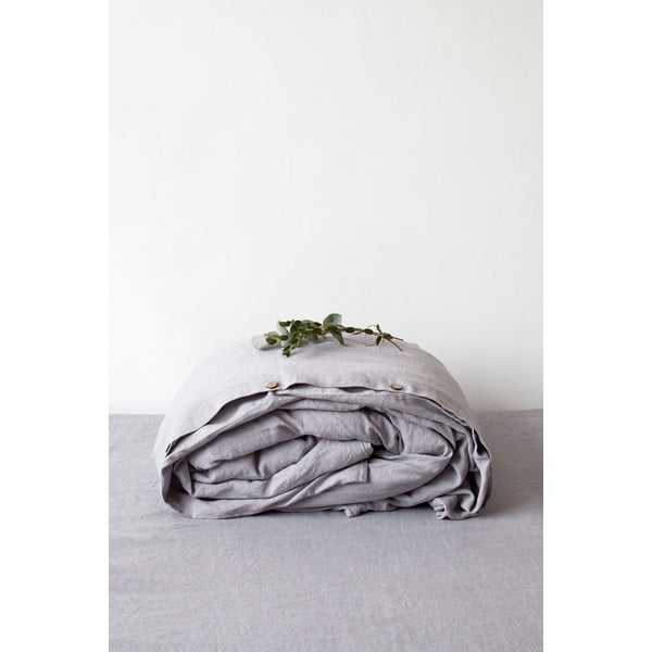 Copripiumino in lino grigio chiaro , 140 x 220 cm Light Grey - Linen Tales