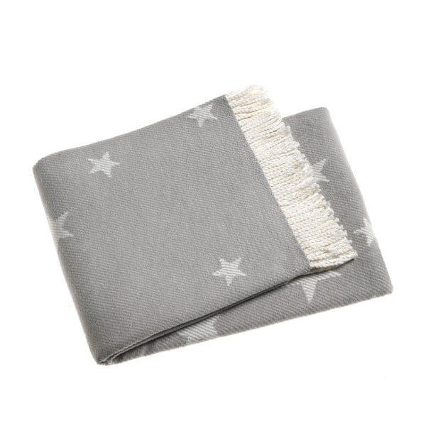 Plaid grigio chiaro con contenuto di cotone , 140 x 180 cm Stars - Euromant