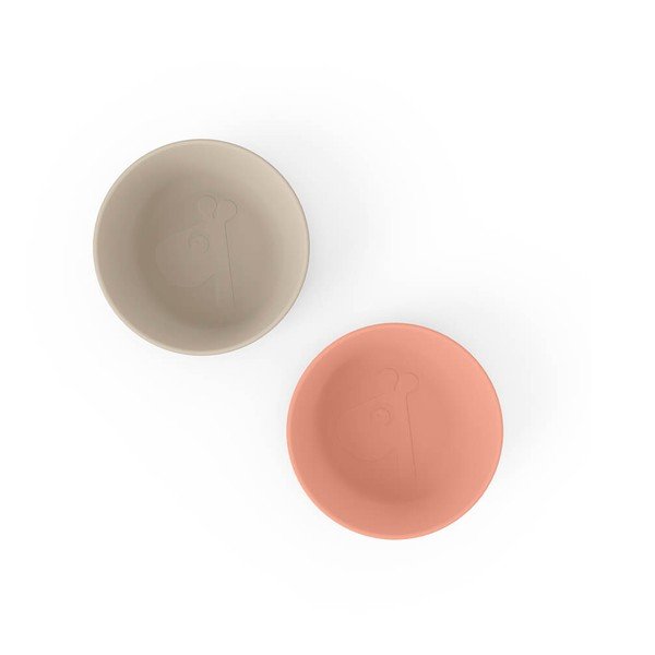 Ciotole per bambini arancione e beige in set di 2 pezzi ø 13,5 cm Raffi - Done by Deer-image-1