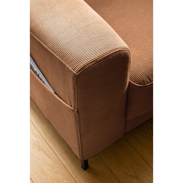 Poltrona in velluto a coste arancio-marrone Lofty Lilly - Miuform-image-4