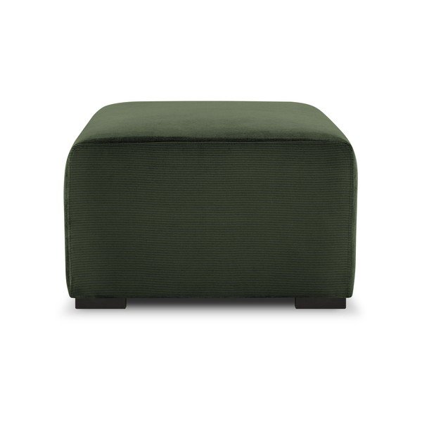 Pouf in velluto a coste verde Hobart - Cosmopolitan Design-image-3