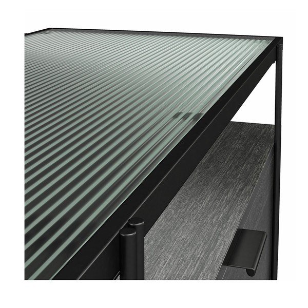 Tavolo TV nero in rovere 140x50 cm Wainwright - Støraa-image-1