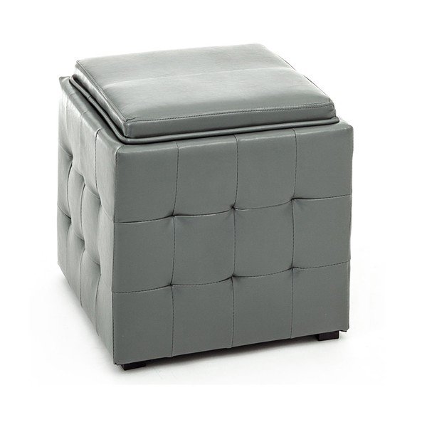 Pouf grigio con vano portaoggetti Custodia - Tomasucci