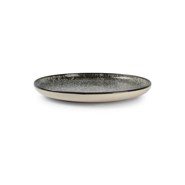 Piatto da dolce nero/color crema in gres ø 20 cm Gravel – ONA-image-2