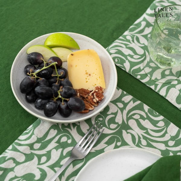 Tovaglietta in lino 35x45 cm Evergreen Damask – Linen Tales-image-4