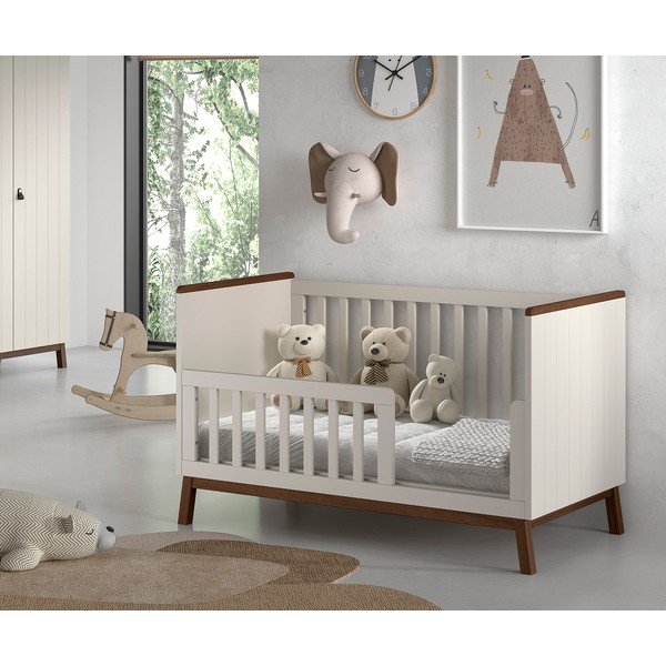 Lettino beige in pino massiccio con sponde rimovibili/con altezza regolabile 70x140 cm Sezane – Vipack-image-3