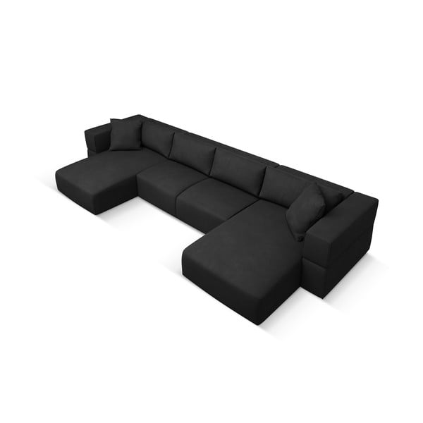 Divano angolare nero a U Esther - Milo Casa-image-2