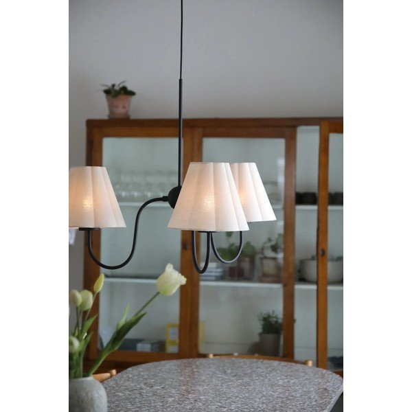 Lampadario beige in metallo con paralume in tessuto Veya – Markslöjd-image-1