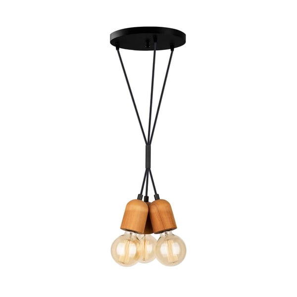 Lampada a sospensione in colore nero-naturale Tahiti - Squid Lighting