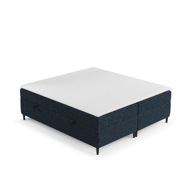 Letto boxspring blu scuro con contenitore 140x200 cm Araya - Maison de Rêve