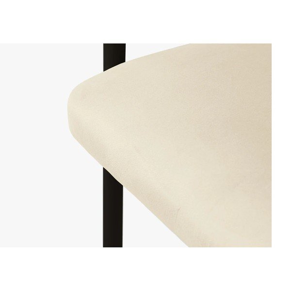 Sedia da pranzo nera/color crema imbottito con braccioli Lea – Micadoni -image-3
