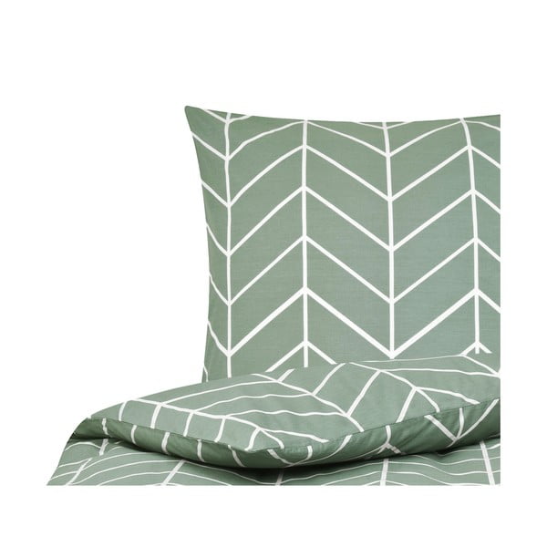 Biancheria da letto singola in cotone verde by46 , 155 x 220 cm Mirja - Westwing Collection-image-2