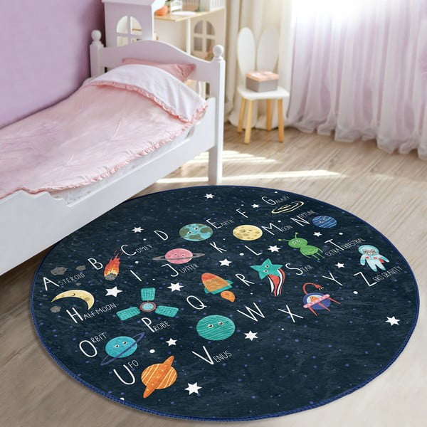 Tappeto per bambini blu scuro ø 100 cm Comfort - Mila Home-image-4