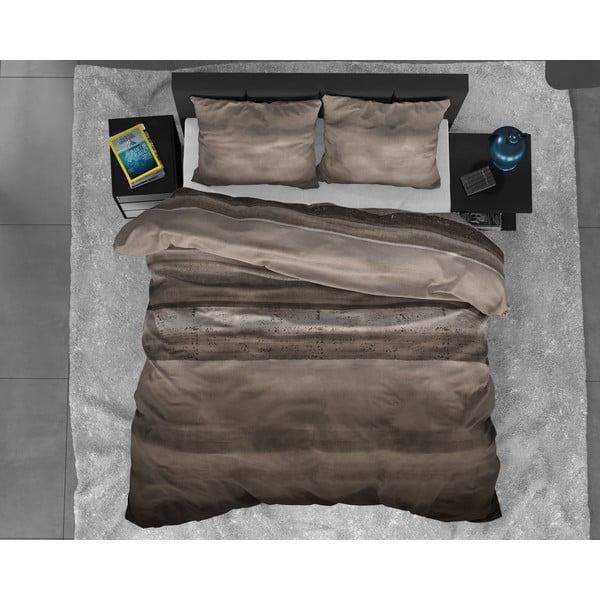 Biancheria da letto singola in flanella marrone Marcus Taupe, 140 x 220 cm - Sleeptime