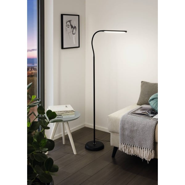 Lampada da terra LED nera (altezza totale 130 cm) LAROA – EGLO-image-1