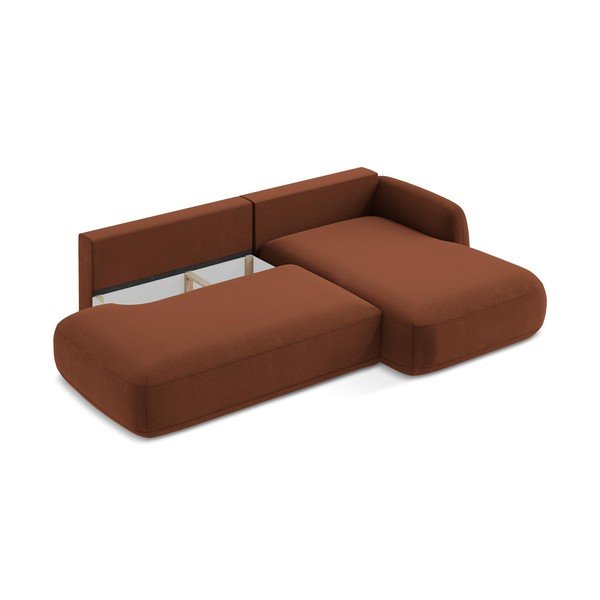 Divano angolare color terracotta allungabile (con penisola a destra/con chaise lounge) Hale – Makamii-image-4