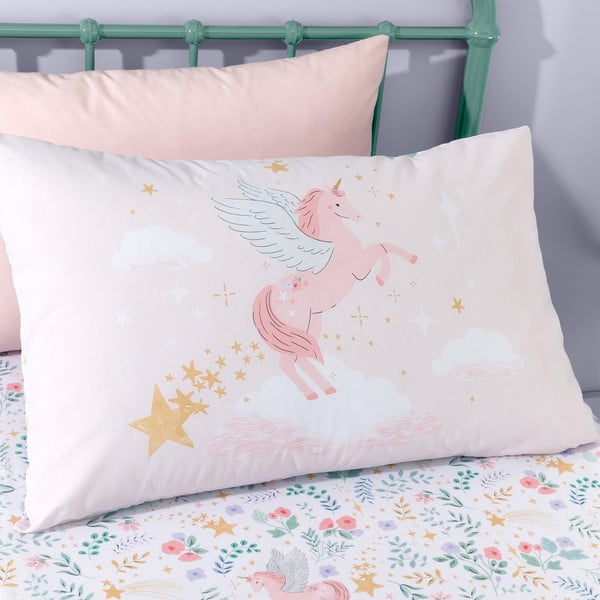 Set copripiumino e federa da bambini rosa per letto matrimoniale 200x200 cm Fairytale Unicorn – Catherine Lansfield-image-3