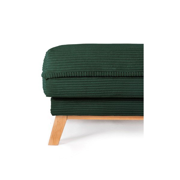 Poggiapiedi verde scuro con rivestimento in velluto a coste Tori – Bonami Selection-image-2