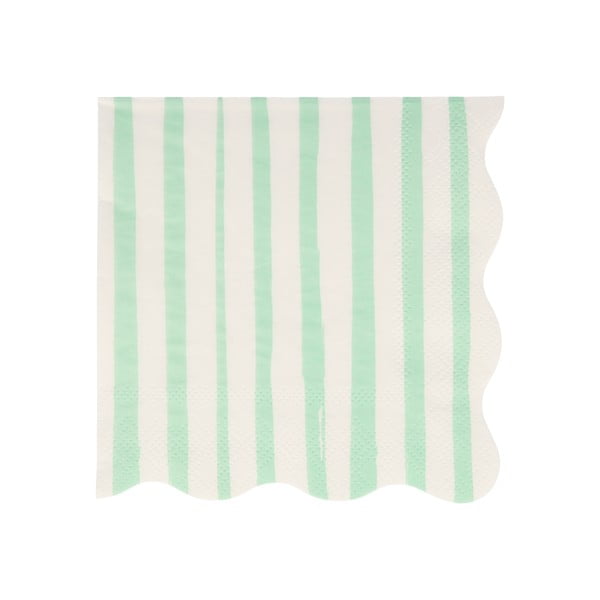 Tovaglioli di carta in set da 16 Mint Stripe - Meri Meri