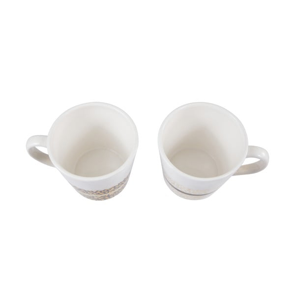Tazze in gres di colore bianco-oro in set da 2 300 ml London - Premier Housewares-image-4