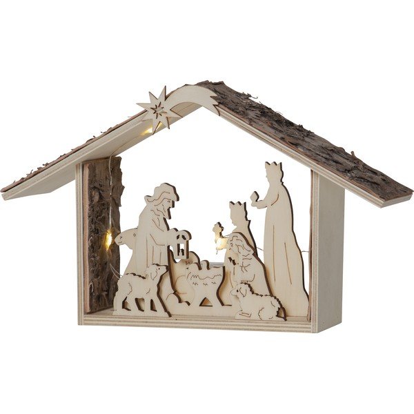 Decorazione luminosa marrone con motivo natalizio Yuletide - Star Trading-image-2