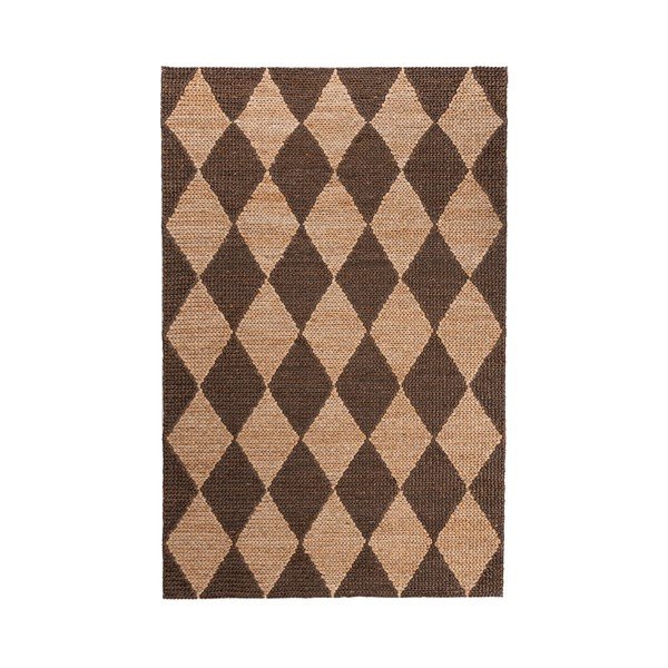 Tappeto marrone/di colore naturale in misto iuta tessuto a mano 160x230 cm Effie Diamond – Flair Rugs